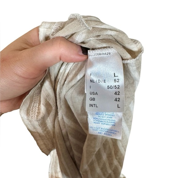 Saint James x Jenni Kayne Rue Drop Shoulder Linen Long Sleeve Tee Oatmeal Stripe - Picture 11 of 14